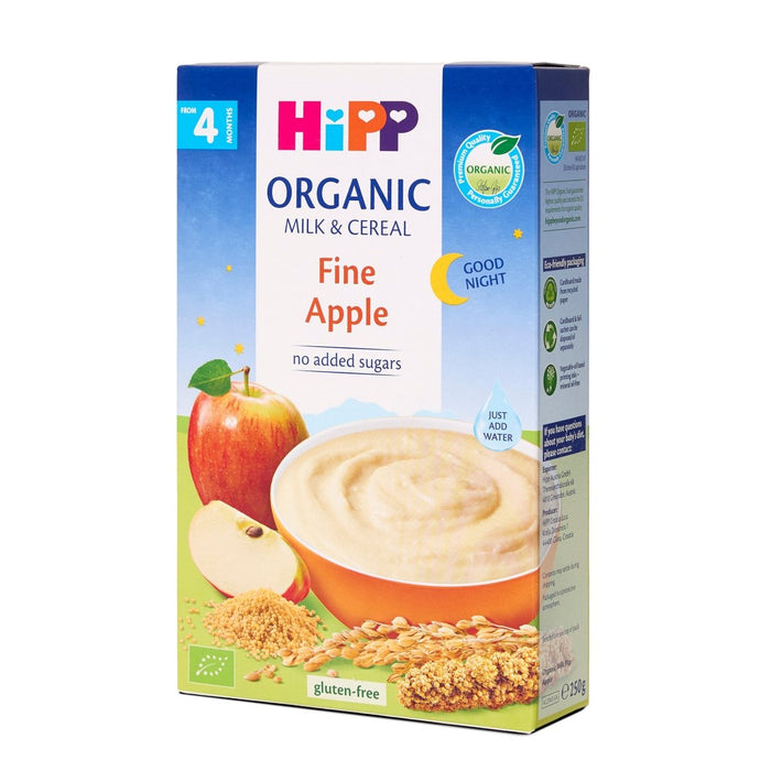 HiPP Organic Good Night Milk & Cereal - Fine Apple from 4 months (250g) - Formuland