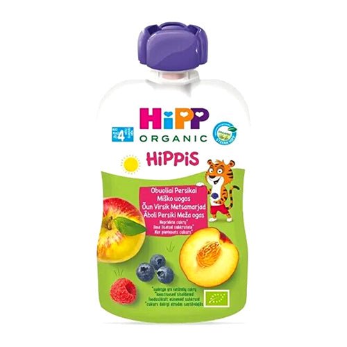 HiPP Organic Hippis Wild Berries in Apple Peach Puree – 6 Pack (From 4 Months) - Formuland