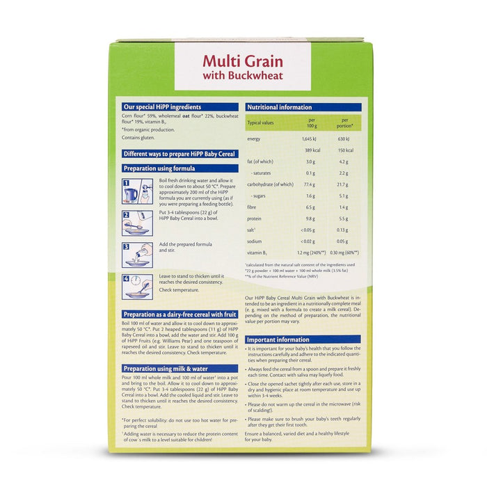 HiPP Organic Multi Grain with Buckwheat Cereal from 4 months (200g) - Formuland