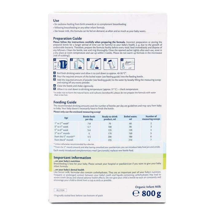 HiPP Stage 1 Organic COMBIOTIC Infant Formula (800g) – International (LT Packaging) - Formuland