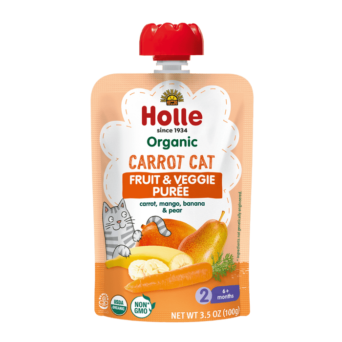 Holle Organic Carrot Cat - Fruit & Veggie Purée Pouches - Formuland