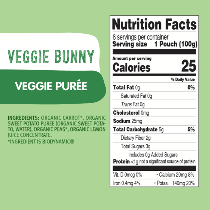 Holle Organic Veggie Bunny - Veggie Purée Pouches - Formuland