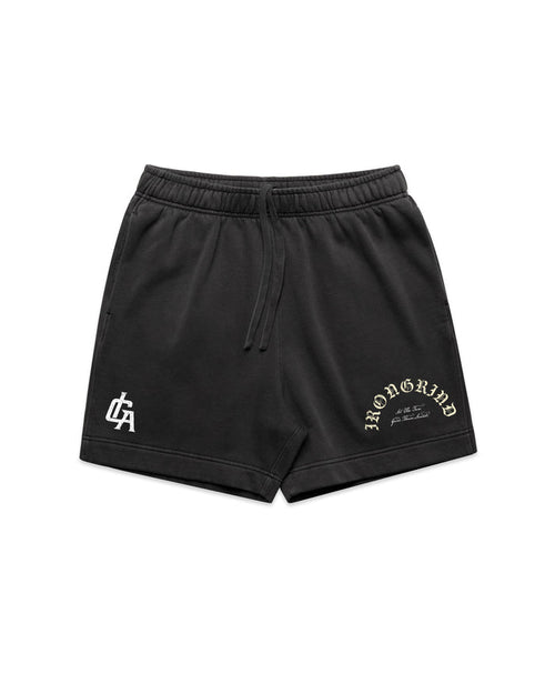 'Iron Creed' Relax Faded Track Shorts 18"