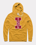 Gold ISU Iowa State Cyclones Block "I" Monogram Vintage Hoodie