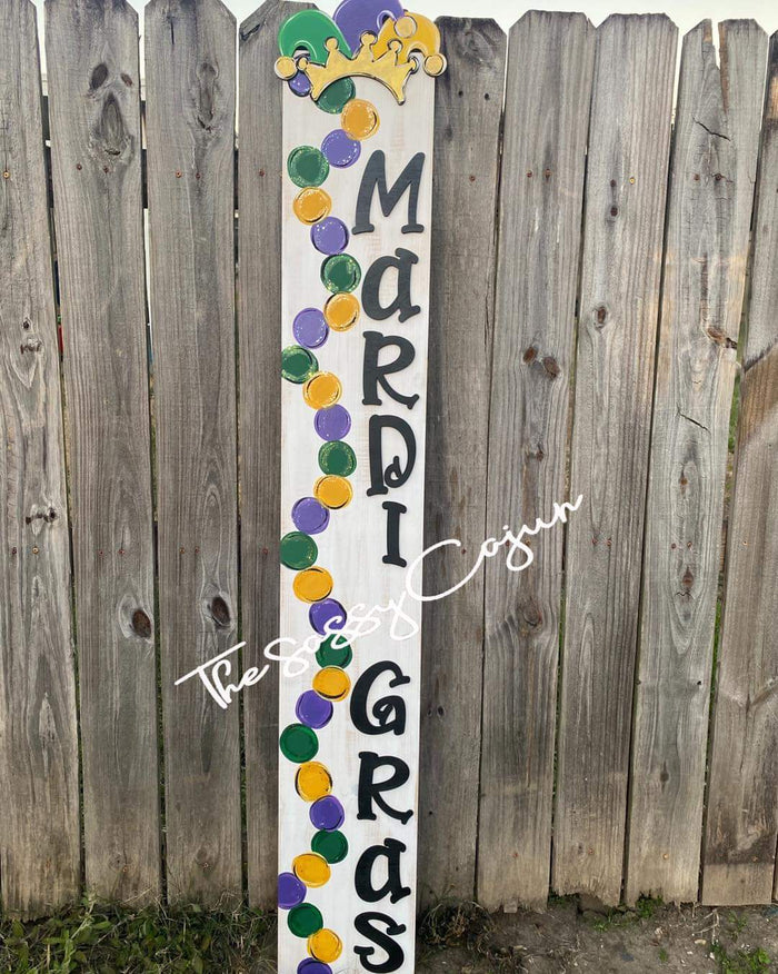 Jessica Mardi Gras Porch Leaner