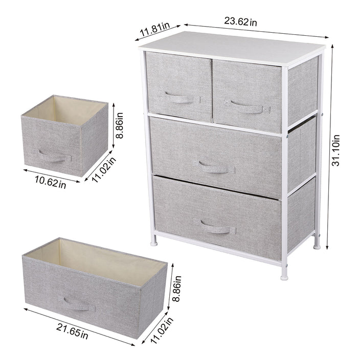 JOOLIHOME Multi-Function Chest of Drawers Fabric Storage Cabinet Gray