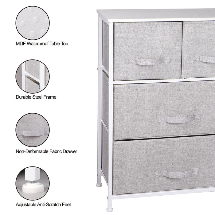 JOOLIHOME Multi-Function Chest of Drawers Fabric Storage Cabinet Gray