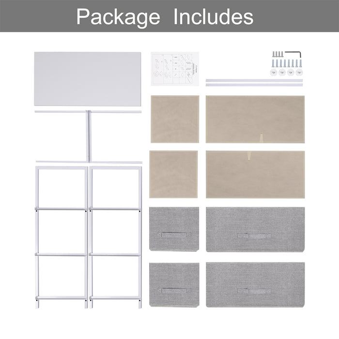 JOOLIHOME Multi-Function Chest of Drawers Fabric Storage Cabinet Gray
