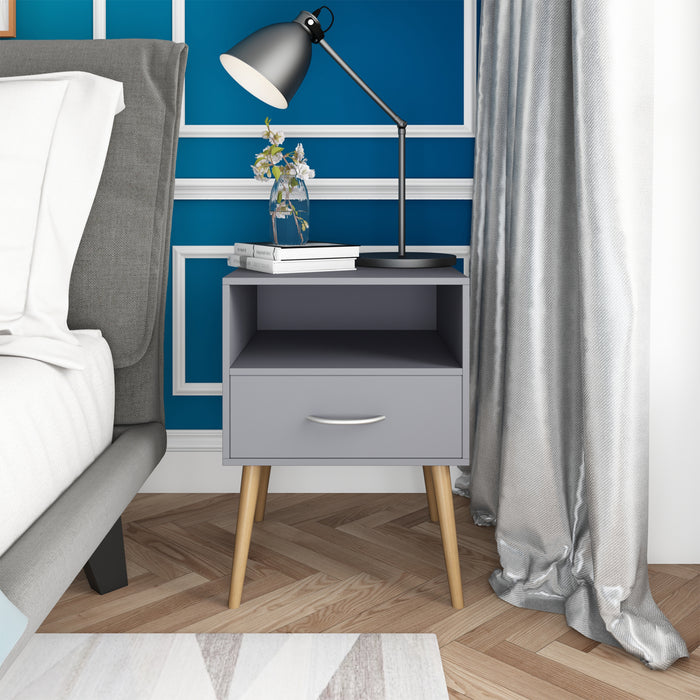 Joolihome Multi-Function Bedside Table 2-Tier Scandinavian Style