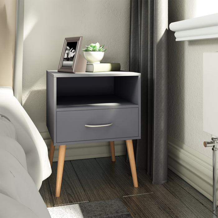 Joolihome Multi-Function Bedside Table 2-Tier Scandinavian Style