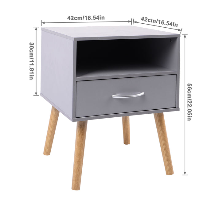 Joolihome Multi-Function Bedside Table 2-Tier Scandinavian Style