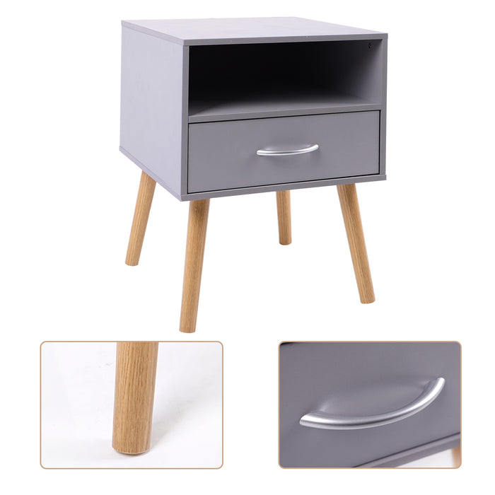 Joolihome Multi-Function Bedside Table 2-Tier Scandinavian Style