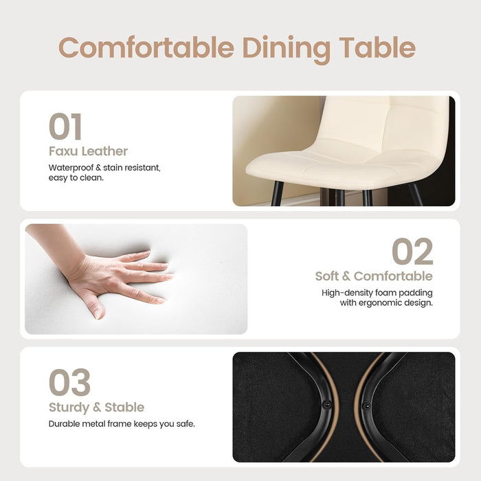 Joolihome Dining Chairs with Black Metal Legs Set of 2/4/6