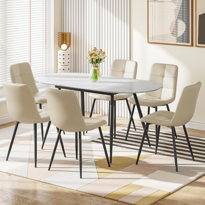 Joolihome Extendable Dining Table and 4 or 6 Chairs Set
