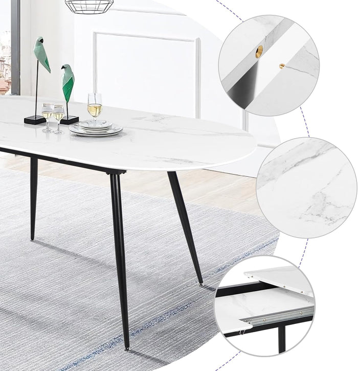 Joolihome Extendable Dining Table and 4 or 6 Chairs Set