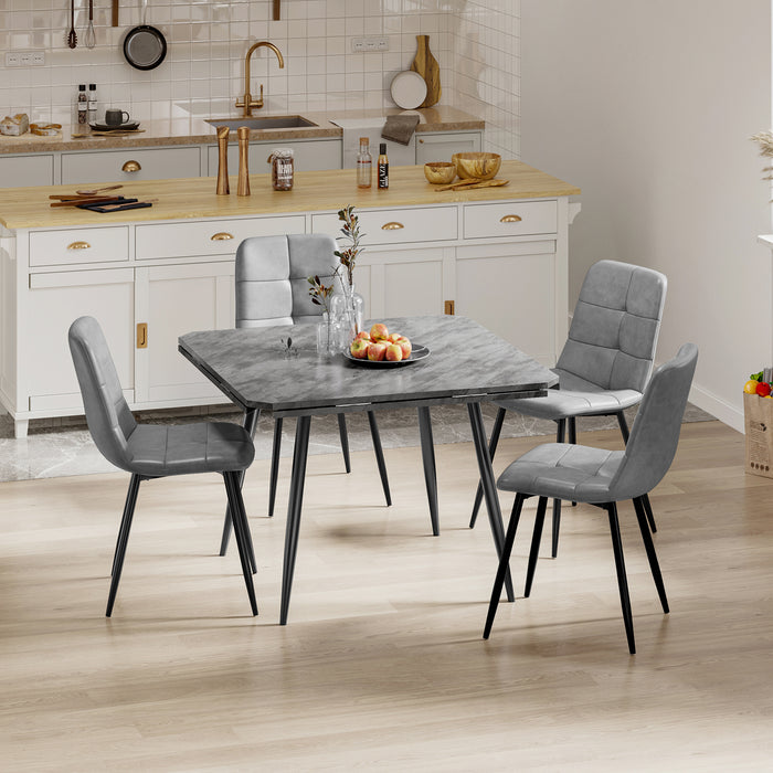 Concrete Effect / Grey Pu Chairs / Set of 4