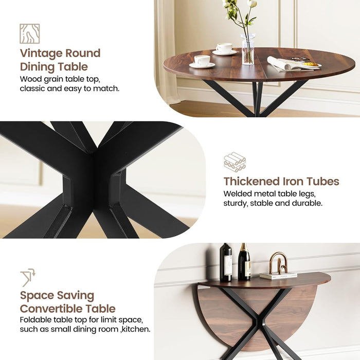 Joolihome Folding Round Dining Table and 2 or 4 Chairs Set
