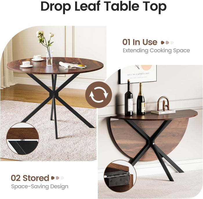 Joolihome Folding Round Dining Table and 2 or 4 Chairs Set