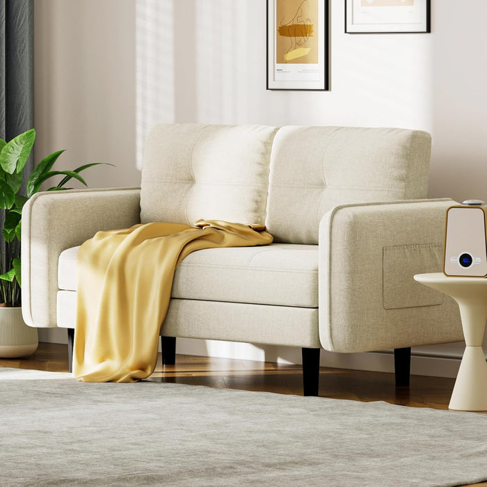 Joolihome Modern 2 Seater Sofa Linen