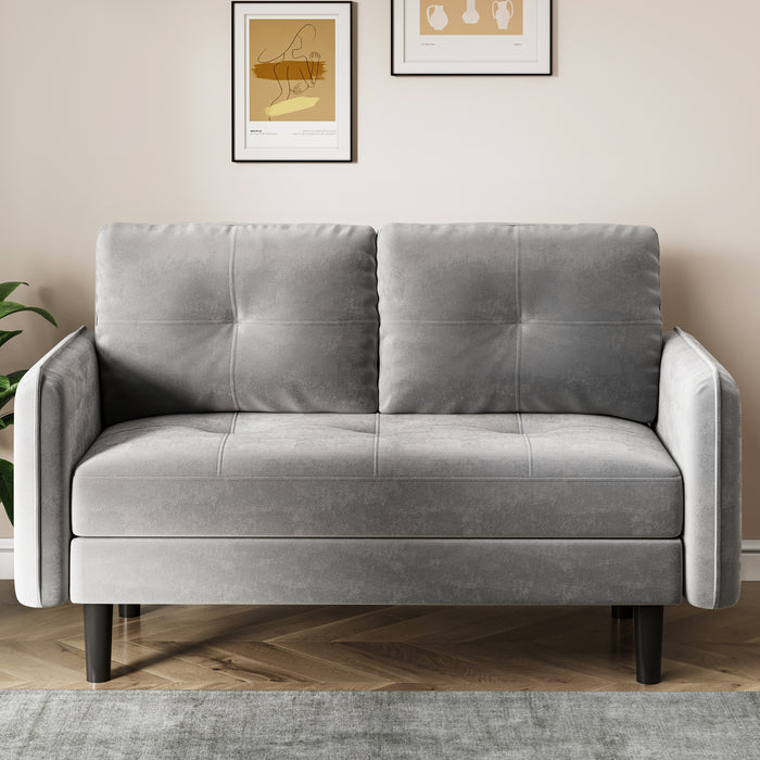 Joolihome Modern 2 Seater Sofa Velvet Grey
