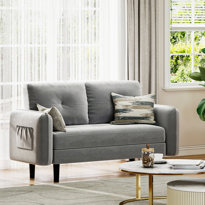 Joolihome Modern 2 Seater Sofa Velvet Grey