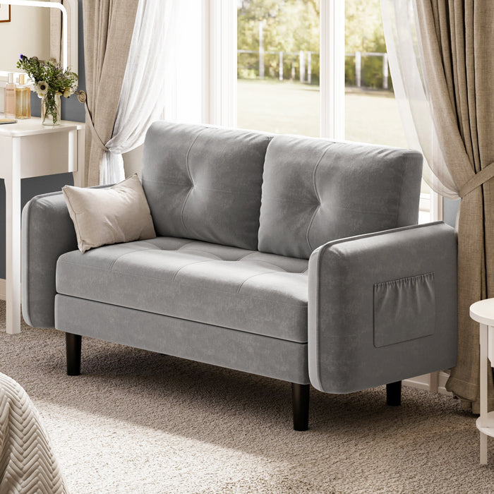 Joolihome Modern 2 Seater Sofa Velvet Grey