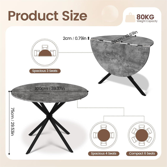 Joolihome Round Folding Dining Table