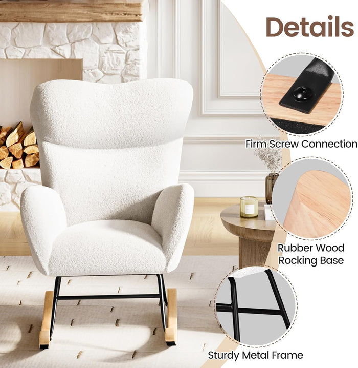 Joolihome Teddy Upholstered Rocking Chair