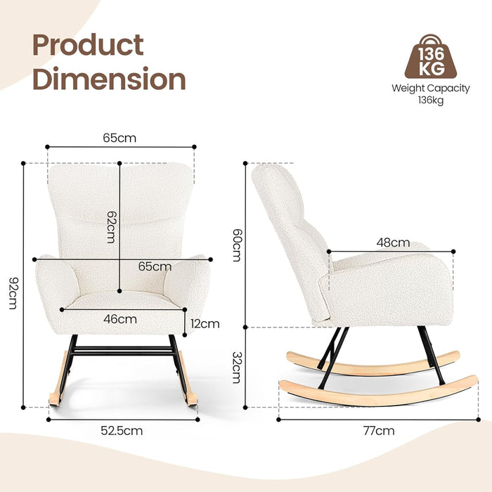 Joolihome Teddy Upholstered Rocking Chair