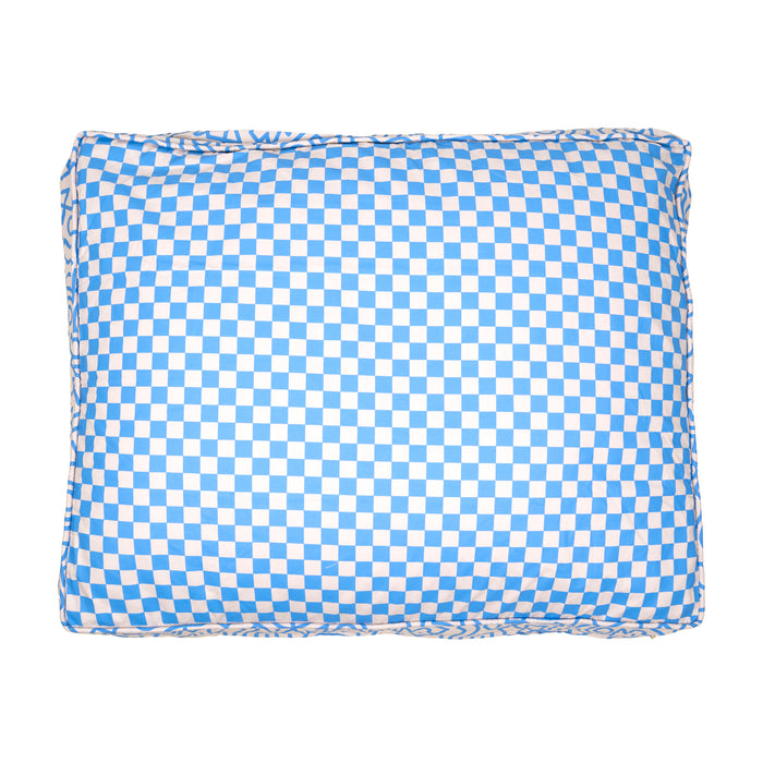 KIN Bed Rectangle - Blue Checkers