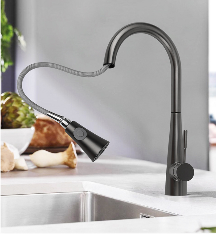 Kitchen Sink Mixer - Round Series Gun Metal