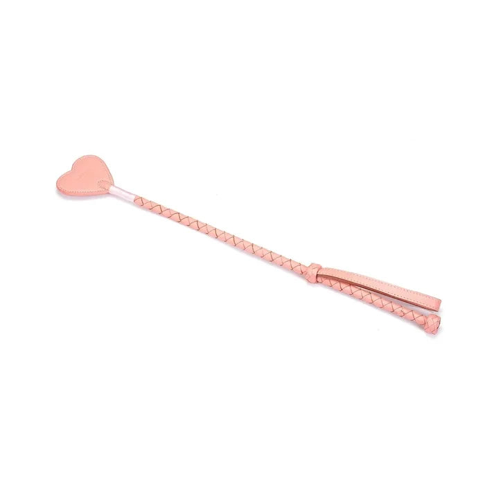 Pink Dream Collection Leather Heart-Shaped Riding Crop - Flogger