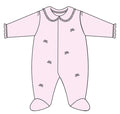 Little Bows Collard Footie with Mini Bow Embroidery