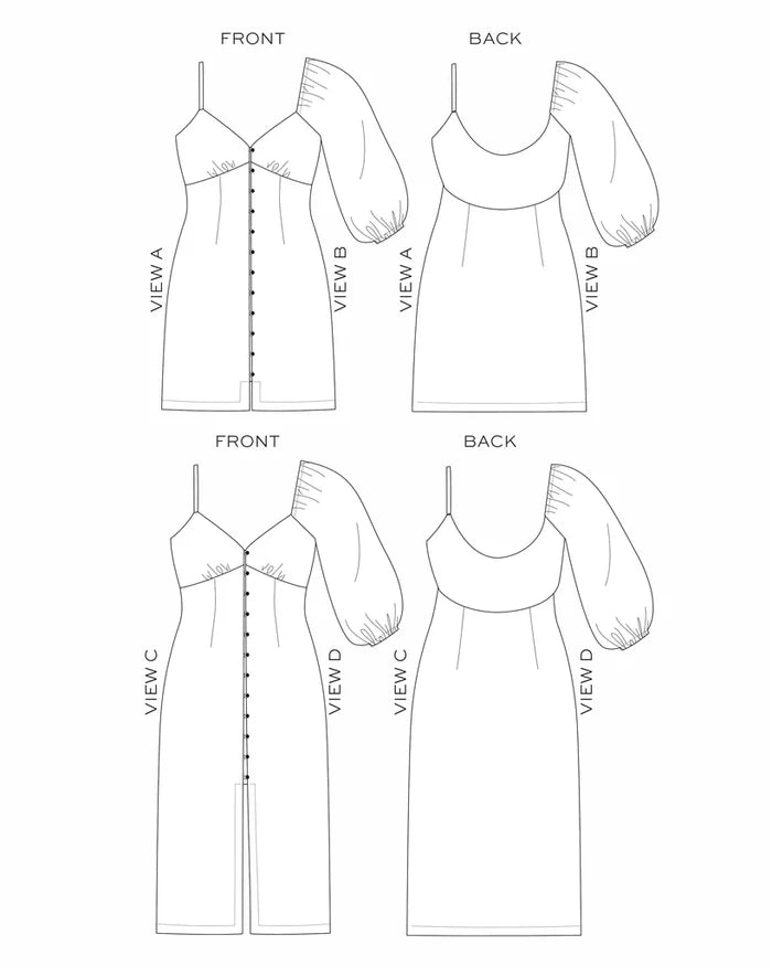 Lora Dress - 14 - 32 - By True Bias Patterns