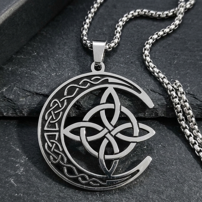 Lunara – Celtic Moon and Knot Pendant