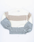 Maddie Girl - Striped Gray Sweater