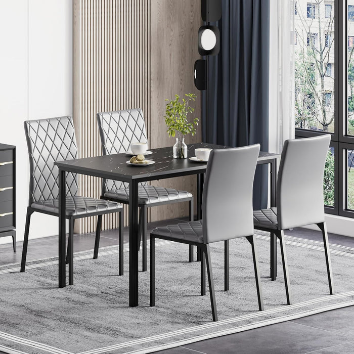 Black Table / Grey Chairs