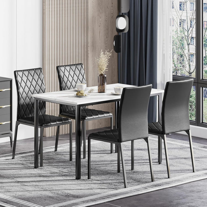 White Table / Black Chairs