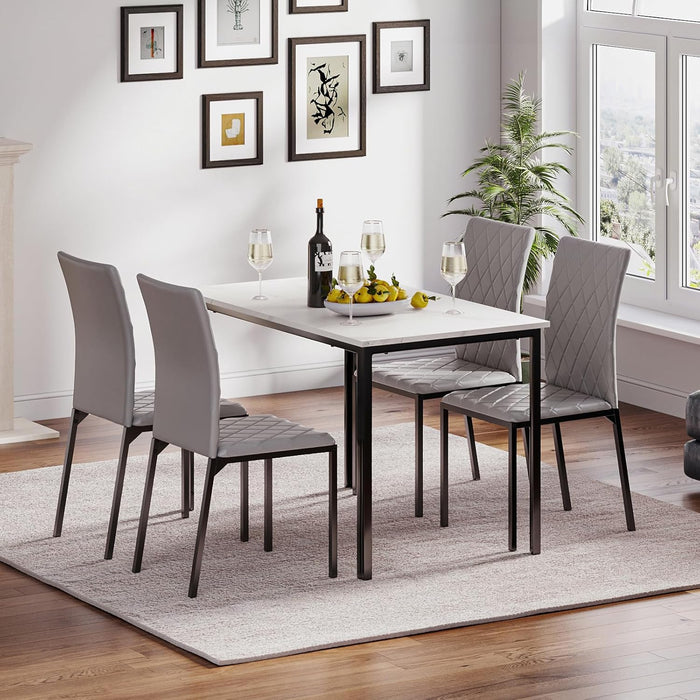White Table / Grey Chairs