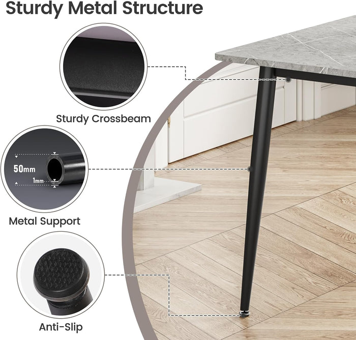 Marble Effect Dining Table and Chairs Set