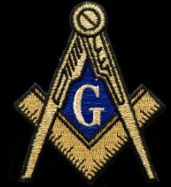 Mason Square and Compass Emblem Gold  Patch - Clearance