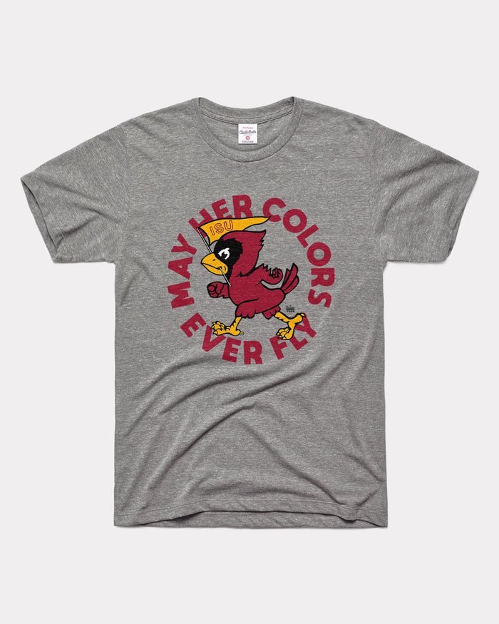 Grey May Her Colors Ever Fly Iowa State Cyclones Vintage T-Shirt