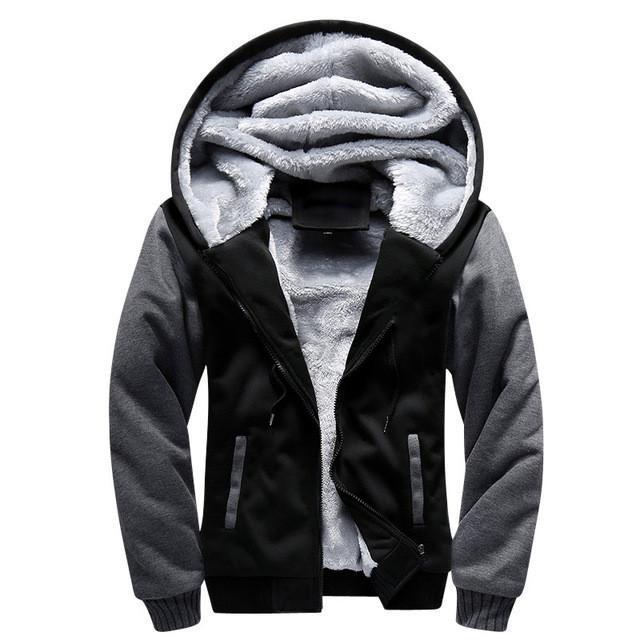 Men's Color Block Hooded Zip-Up Sweatshirt Jacket