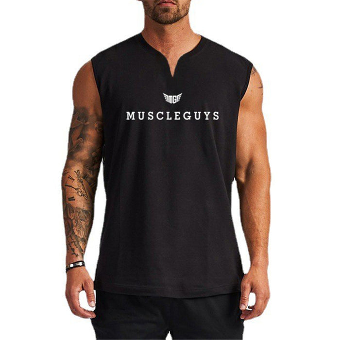 Men's V Neck Compression Sleeveless Workout Vest
