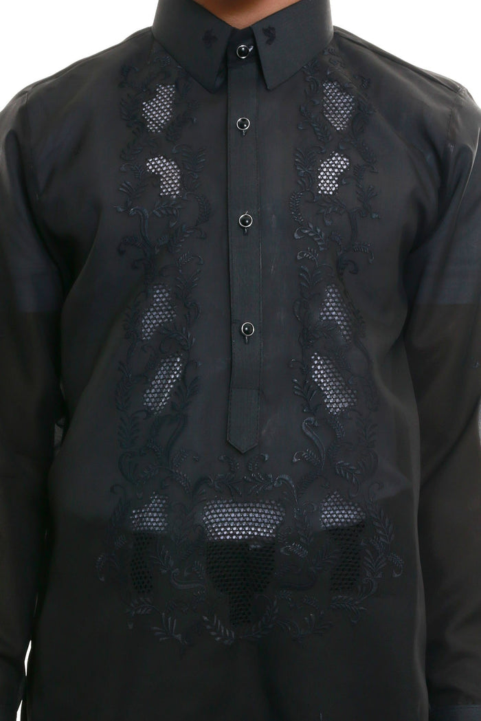 BARONG WAREHOUSE - MJ15 - Jusi Barong Tagalog Black