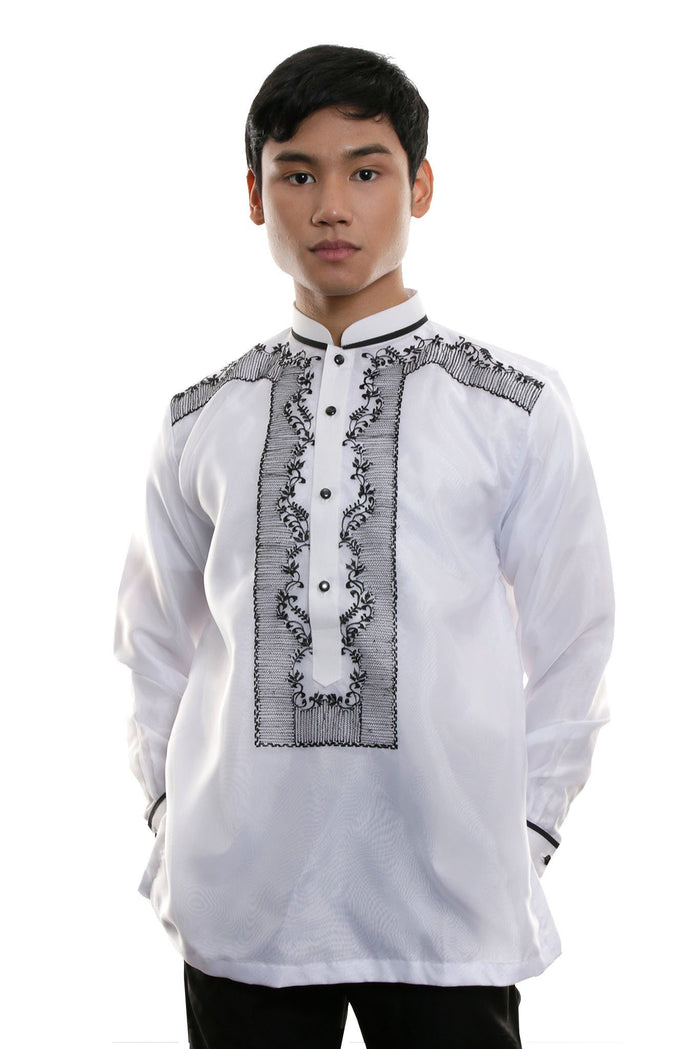 BARONG WAREHOUSE - MO07 - Organza Barong Tagalog with Lining White