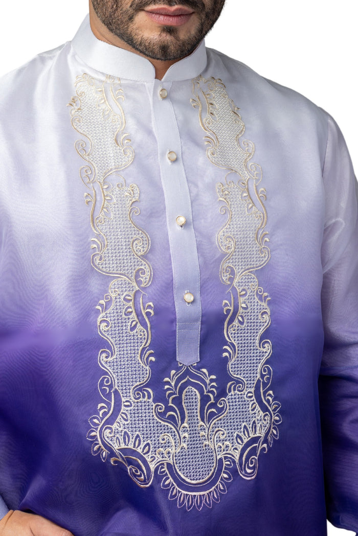 Barong Warehouse - MO43 - Organza Barong Tagalog Monochromatic Purple