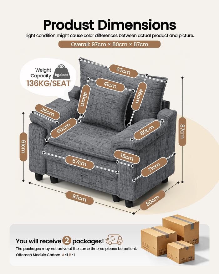Modern Cloud Modular Sectional Sofa