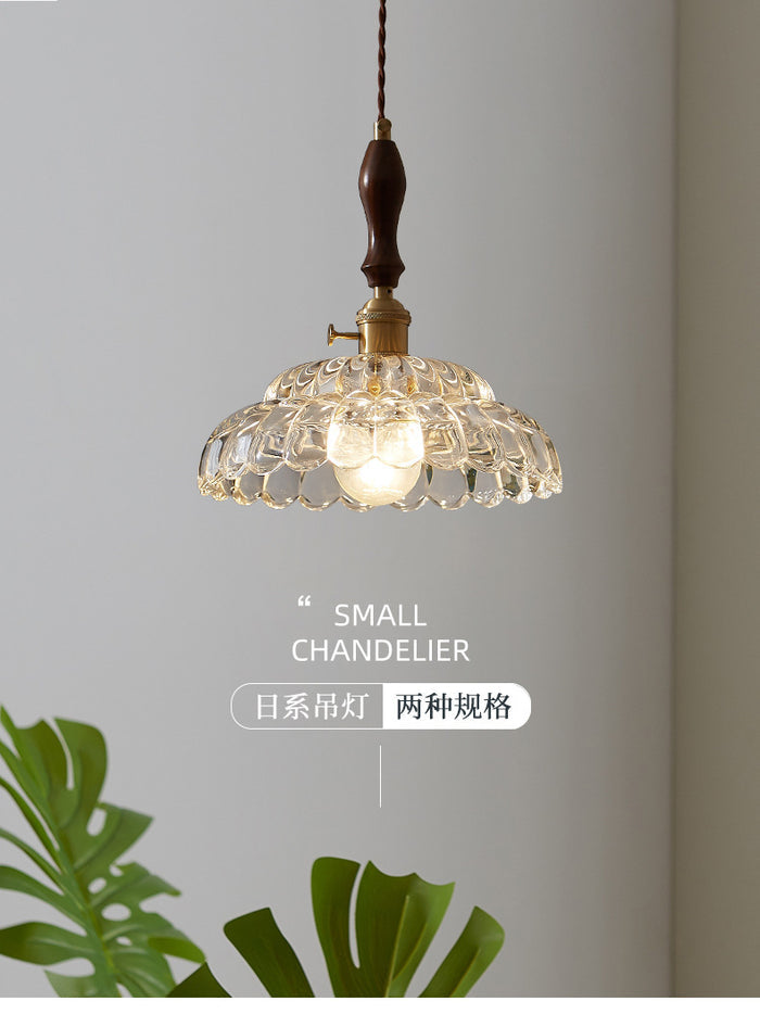 Modern French Minimalist Glass Flower Shape 1-Light Pendant Light