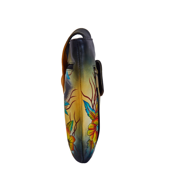Women's hand-painted modern art slim crossbody bag for everyday carry-side view